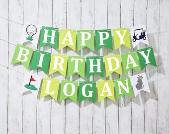 Golf Birthday Banner, Hole in One Birthday Banner, Sports Theme, Golf Party Decor, Golf Photo Prop Banner