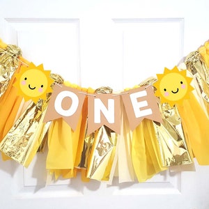 Sunshine Sun Birthday High Chair Banner, Smash Cake Photo Prop.