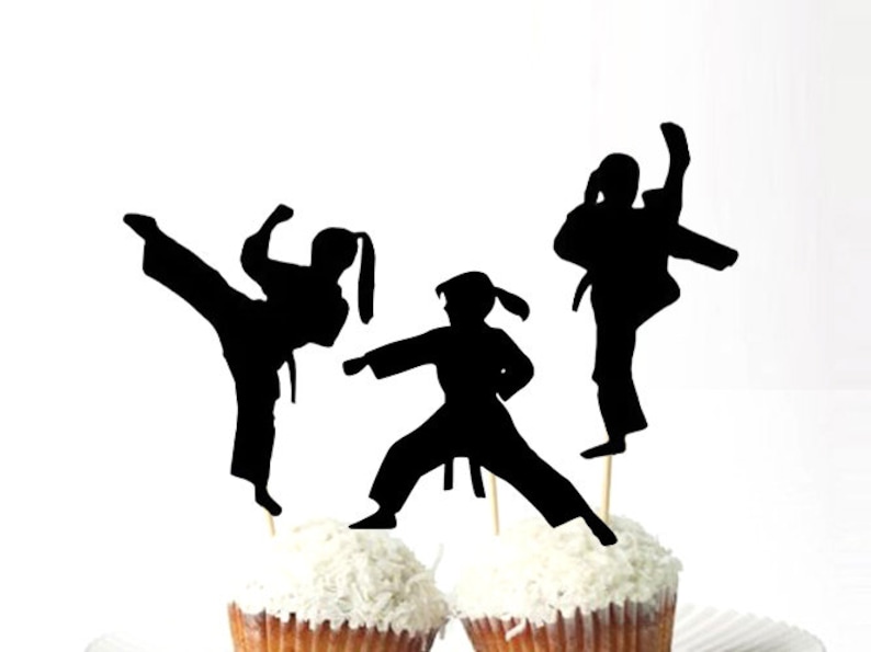 Set of 24pcs Karate Girl Cupcake Toppers Etsy