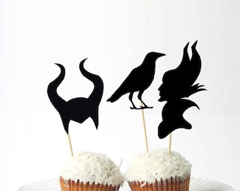 Double Sided Halloween Theme Cupcake Toppers (Set of 24Pcs)