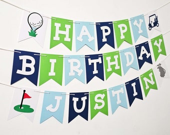 Personalized Golf Birthday Banner, Hole in One Birthday Garland, Sports Theme