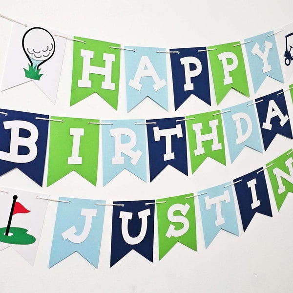 Personalized Golf Birthday Banner, Hole in One Birthday Garland, Sports Theme