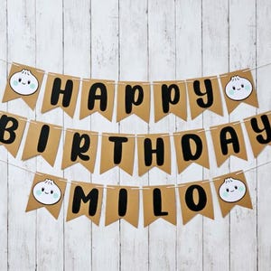 Little Dumpling Birthday Banner, Mandoo Banner, Boa Birthday Banner, Smash Cake Photo Prop.