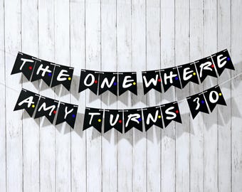 Friends Theme Birthday Banner, Photo Prop, Birthday Party Decoration, Friends Theme Party