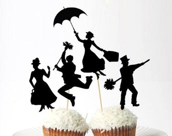 Set of 24Pcs - Mary Poppins Cupcake Toppers