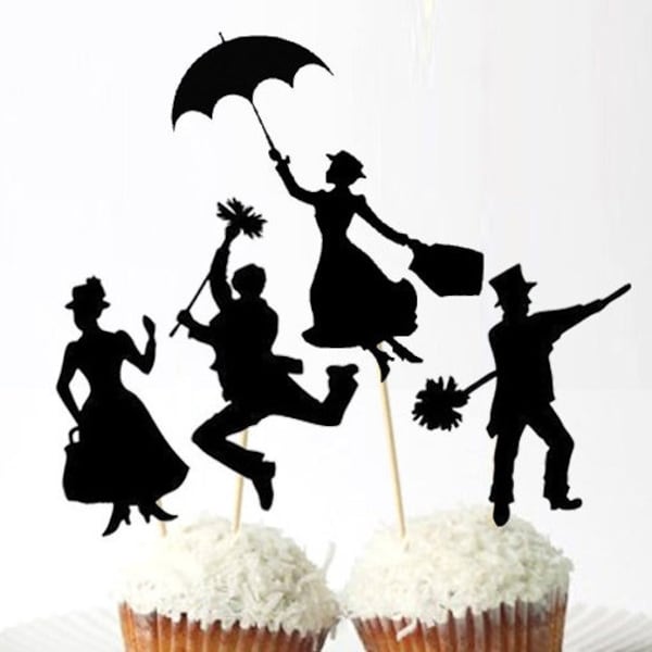 Set of 24Pcs - Mary Poppins Cupcake Toppers