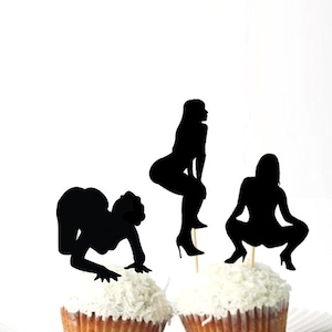 Set of 24Pcs - Twerk Party, Stripper, Bachelorette Cupcake Toppers