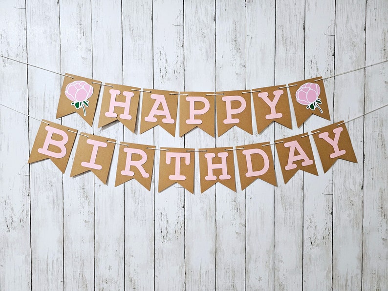Personalized Floral Birthday Banner Etsy