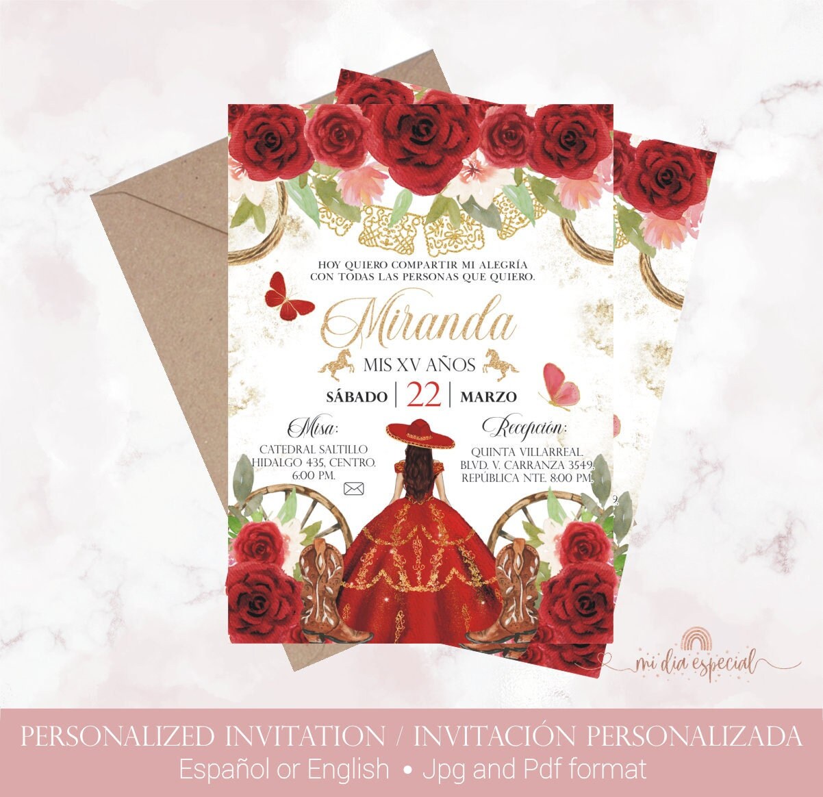 Quinceanera Invitation Charro - Etsy Quinceanera Invitation Charro - Etsy
