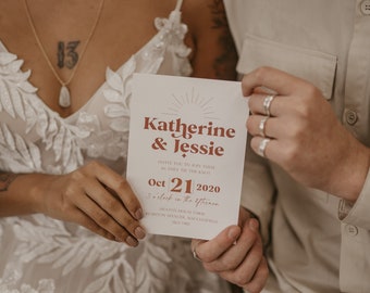 Jessie - stylish wam toned wedding stationery set, rustic wedding invitations, modern barn wedding