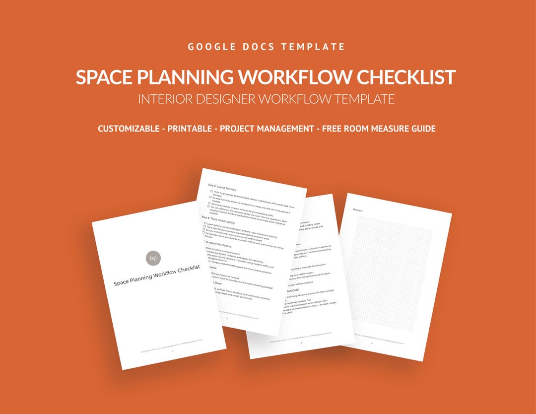 Interior Design Space Planning Checklist - Workflow Template (PDF) - Etsy