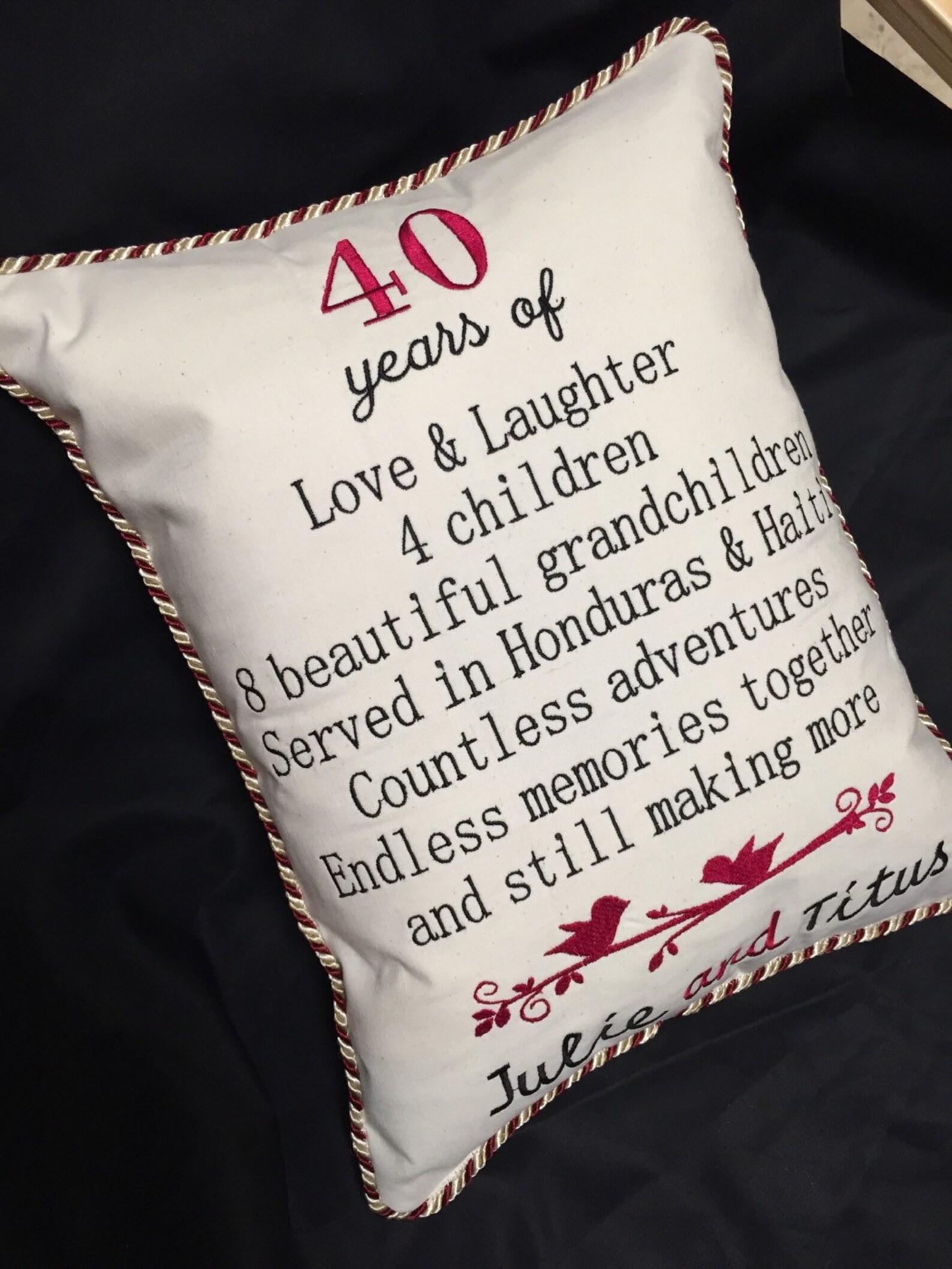 Custom 25th 40th 50th anniversary embroidery design  etsy Custom 25th 40th 50th anniversary embroidery design  etsy