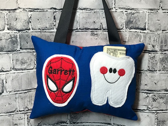 Tooth Fairy Pillow Boy Or Girl Spiderman Toothfairy Etsy