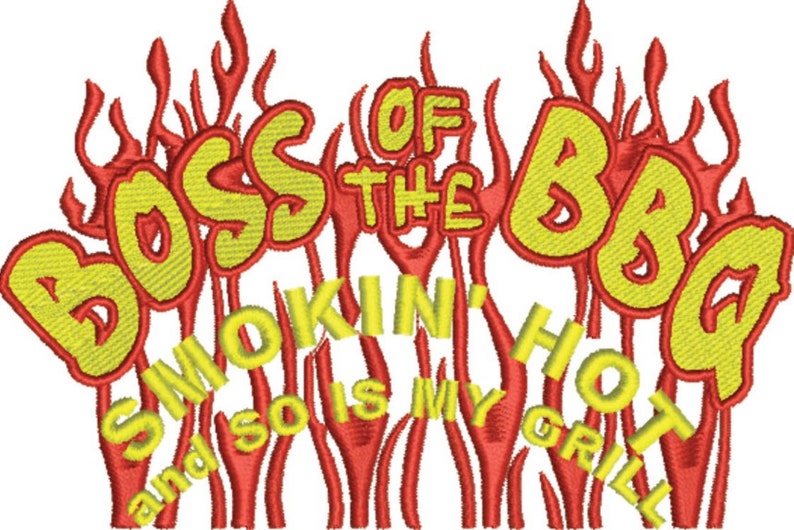 Smoking Hot Grill Apron BBQ Embroidery Design File Etsy