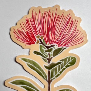 Hawaiian flower sticker - 'ōhi'a lehua