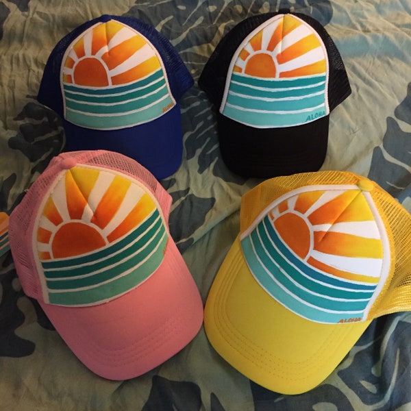 Painted Trucker Hat Etsy