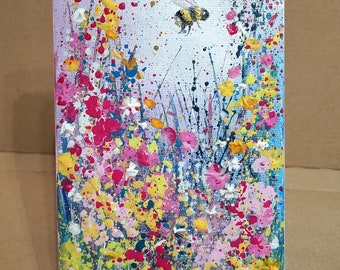 Original art. Original acrylic painting on mini canvas with display easel, ideal gift Jenny Moran original art