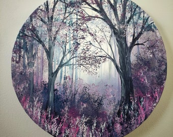 Original art.Violet Dusk -original acrylic painting ready to hang original artwork