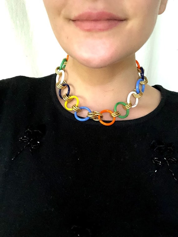 Vintage multi color cellulite choker - image 1