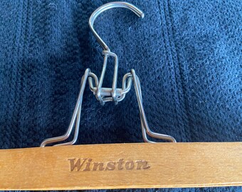 Very Nice Wooden Pants or Slacks Hanger with name of Winston  carved on it.