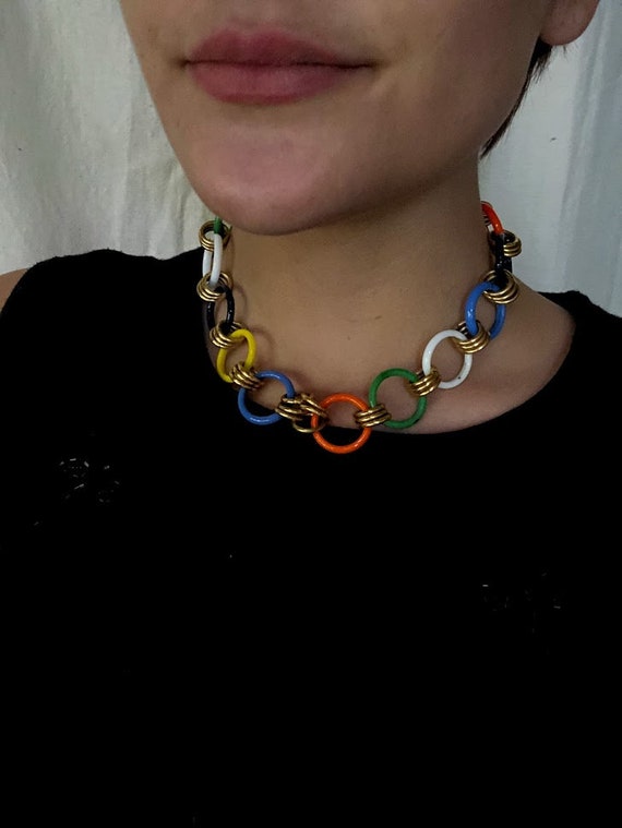 Vintage multi color cellulite choker - image 2