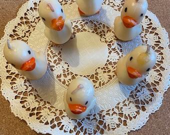 Vintage 1940's Easter / Spring Tavern Candles of  5 Baby  Ducks.