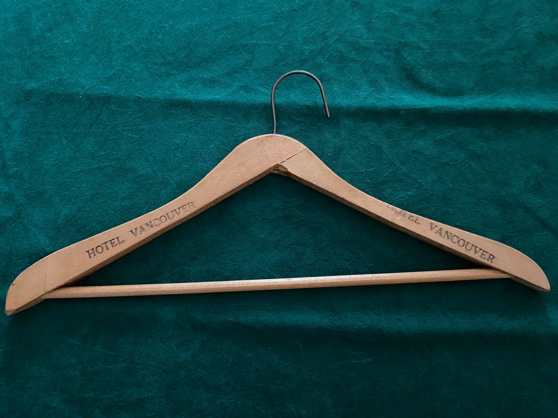 Vintage Wooden Hanger from Hotel Vancouver Etsy France