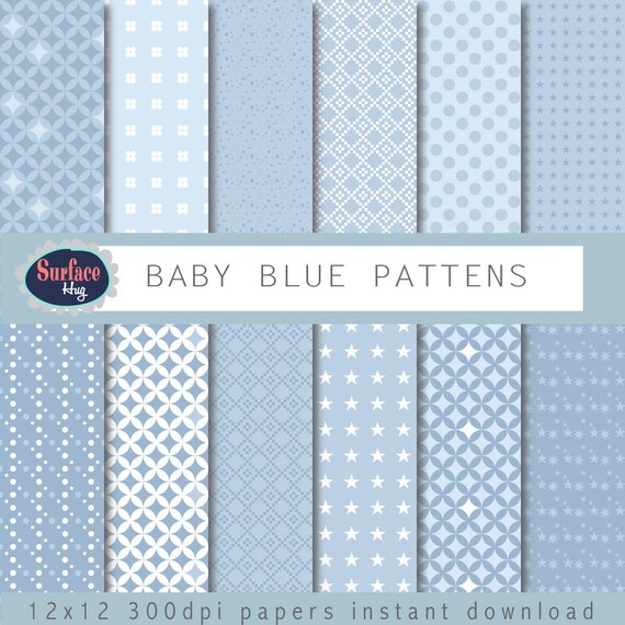 Blue Digital Paper Baby Blue Scrapbook Paper Blue Polka Dots Etsy