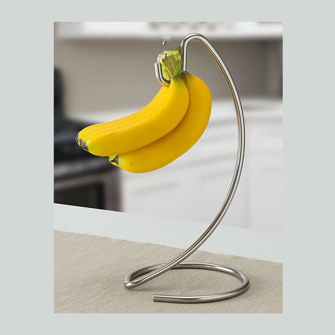 Chrome Banana Tree Holder Rack Ripen Fruit Evenly Prevents Etsy