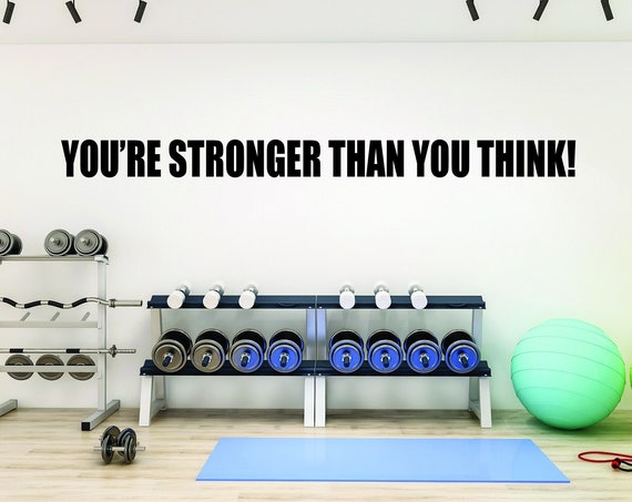 Gym Decor Ideas, Gym Design Ideas, Ideas for Home Gym, Office Wall Sign, You're Stronger Than You Think, Gift for Athlete, Fitness Gift