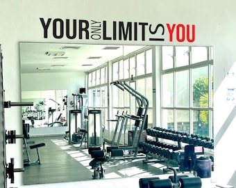 Your Only Limit is YOU Gym Wall Decal, Classroom Wall Decal, Cycling Wall Quote, Fitness Wall Quote, Physical Therapy Decor, Wall Quote Idea