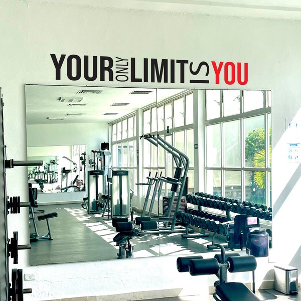 Your Only Limit is YOU Gym Wall Decal, Classroom Wall Decal, Cycling Wall Quote, Fitness Wall Quote, Physical Therapy Decor, Wall Quote Idea