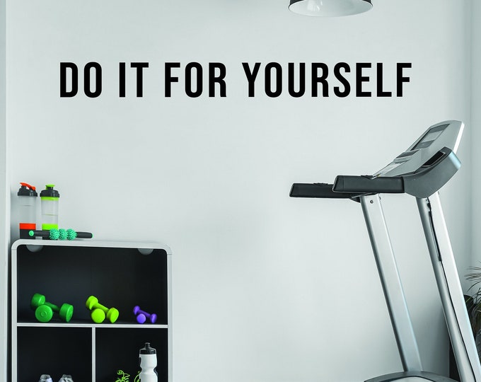 Do It For Yourself Wall Decal, Fitness Wall Decal Lettering, Vinyl Wall Decal Cycling, Gym Wall Decal, Gift Idea for Athlete, Cycling Decor
