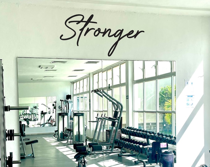 Stronger Gym Wall Decal, Cycling Wall Decal, Fitness decor, Home Gym Wall Decal, Cycling Decor, Fitness Gifts, Home Gym Ideas