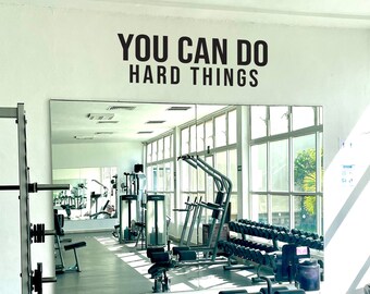 YOU CAN DO Hard Things, Fitness Wall Decal, Motivational Quote, Hotel Gym Ideas, Wall Sticker for Gym, Apartment Gym, Physical Therapy
