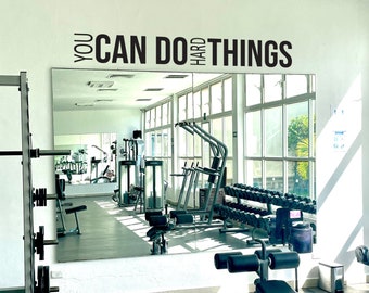 Inspirational Fitness Quote, Gym wall decal, Classroom Decor, Cycling Sticker, Cycling Studio Decor, You CAN DO Hard THINGS