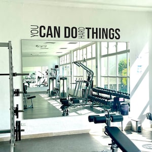 Inspirational Fitness Quote, Gym wall decal, Classroom Decor, Cycling Sticker, Cycling Studio Decor, You CAN DO Hard THINGS 043