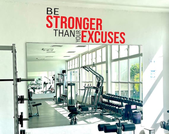 Be Stronger Than Your Excuses, Cycle Room Idea, Physical Therapy Wall Decor, Fitness Decor, Gym Design Ideas, Gym Wall Sticker