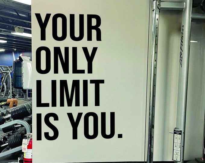 Your Only Limit is You. Gym Wall Decal, Fitness Wall Decal, Cycling Wall Decal, Office Wall Decal Quote, Cycling Wall Decal. Fitness Gift