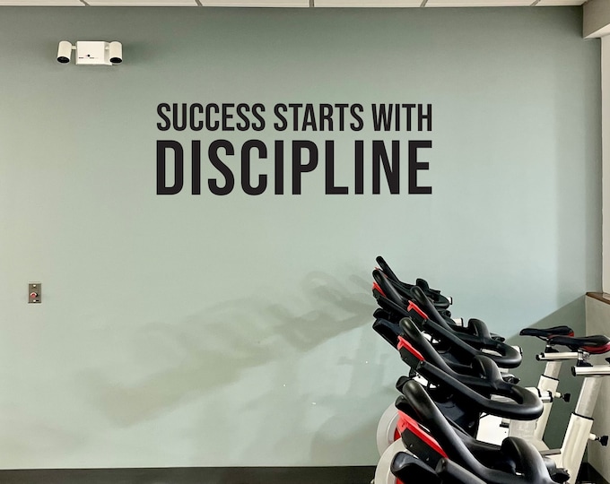 Success Starts With DISCIPLINE, Fitness Wall Decal, Motivational Quote, Hotel Gym Ideas, Sticker for Gym, Office Wall Decor, Classroom Idea