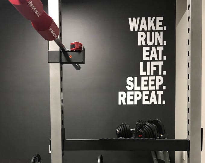 Gym Ideas, Gym Remodel, Wake. Run. Lift. Eat. Sleep. Repeat. Wall Sticker