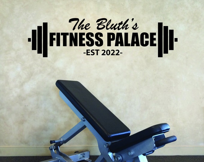 Personalized Custom Home Gym Name Decal, Custom Decal for Gym, Home Gym Design Idea, Family Name Gym Decal. Fitness Gift Idea- OPT6