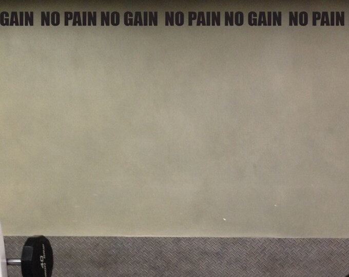 Work Out Home Gym Decor. Wall Decal Wall Border, NO PAIN NO Gain