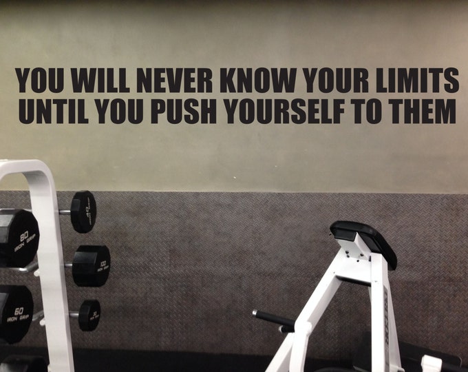 Gym Decor Motivational Decal, PUSH YOURSELF