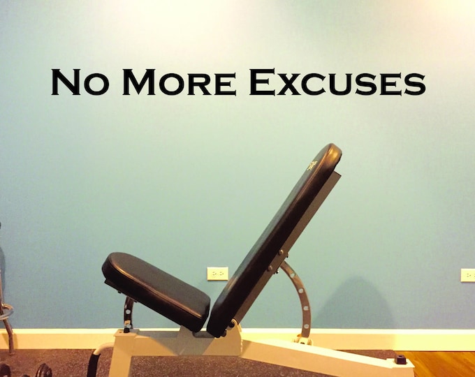 DIY Garage Gym, Gym Layout Ideas, Gym Wall Decals, No More Excuses