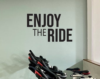 ENJOY THE RIDE Fitness Wall Sticker, Gym Design Idea, Cycle Room Decor, Biking Decor, Ideas for Bike Room, Fitness Gift