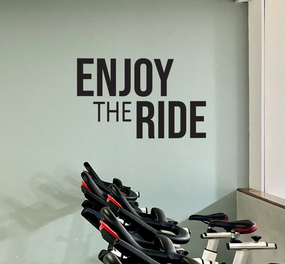 ENJOY THE RIDE Fitness Wall Sticker, Gym Design Idea, Cycle Room Decor, Biking Decor, Ideas for Bike Room, Fitness Gift