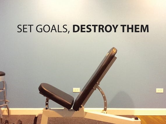 Goals Quote wall art decal, Office Wall Art, Classroom Wall Art Decal, Set Goals, DESTROY THEM