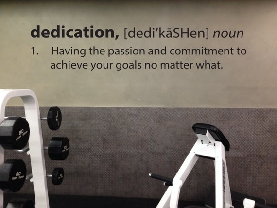 Dedication Definition Wall Decal, Classroom or Gym Wall Decal