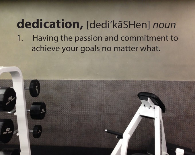 Dedication Definition Wall Decal, Classroom or Gym Wall Decal